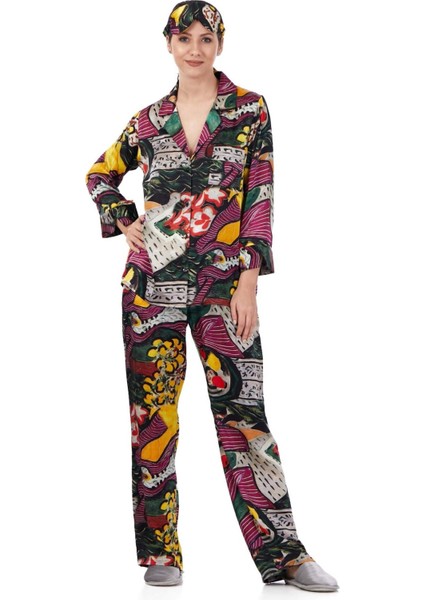 Ipek Gömlek Pantolon-Pijama Takımı | Henri Matisse Purple And Dress | Nomads Felt fırsatları