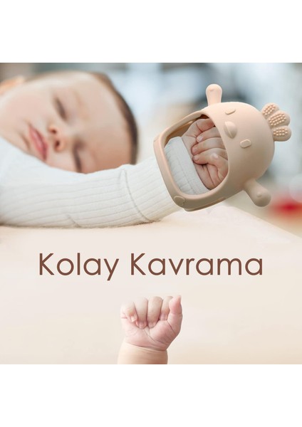 Silikon Bebek Diş Kaşıyıcı - Diş Kaşıma Eldiveni Yenidoğan Dişlik Pembe modelleri