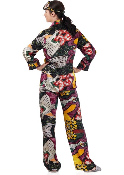 Ipek Gömlek Pantolon-Pijama Takımı | Henri Matisse Purple And Dress | Nomads Felt