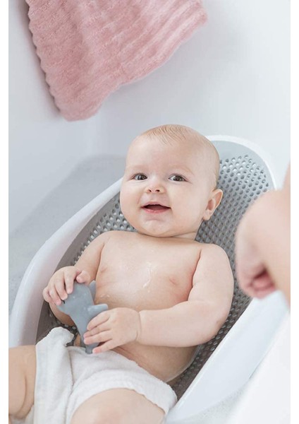 Soft Bebek Küveti – Silikon Fileli Bebek Yıkama Banyo Küveti Bebek Banyo Oturağı Sünger Hediyeli