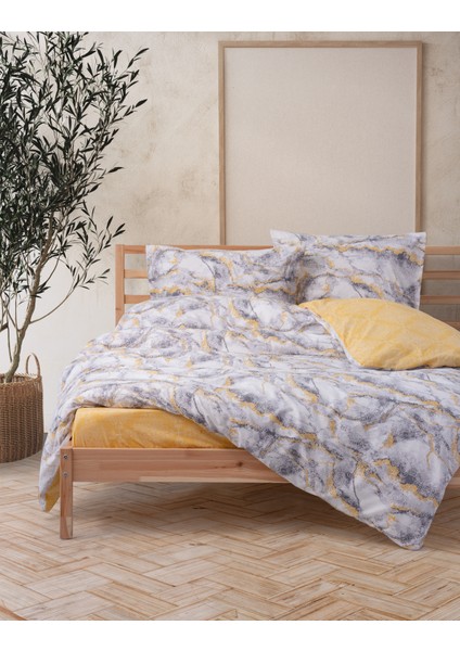 Çift Kişilik Lastikli Çarşaflı Nevresim Takımı Mermer Sarı fiyatları