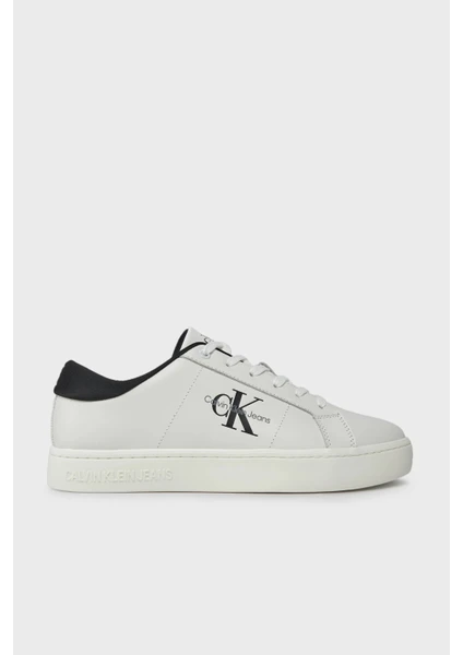 Calvin Klein Logolu Deri Sneaker Ayakkabı YM0YM0086401W Erkek Ayakkabı YM0YM00864 01W