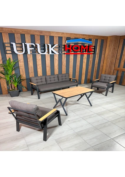 Ufuk Home Kavacık 3+1+1+ Masa Bahçe Takımı, Balkon Mobilyası, Balkon Bahçe Mobilyaları, Bahçe Masa Takımı, Çay Seti