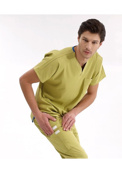 Jogger Lüks Kaliteli Likralı Doktor Hemşire Forması Scrubs Antep Fıstığı modelleri