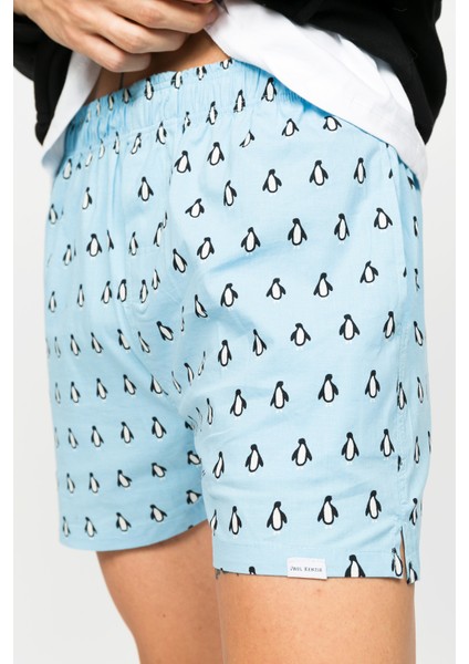 Desenli Erkek Ev Şort – Chill Space Collection – Cool Like Penguin