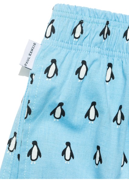 Desenli Erkek Ev Şort – Chill Space Collection – Cool Like Penguin