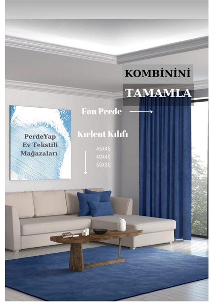 Ada Fon Perde Tek Kanat 1/3 Sık Pile 31-Parlement Mavisi fırsatları