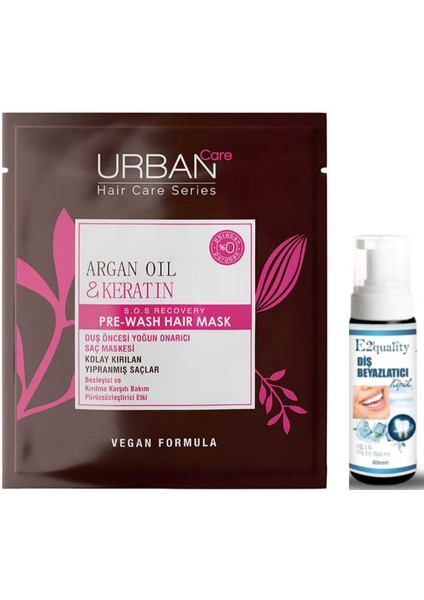Argan Oil & Keratin Duş Öncesi Saç Bakım Maskesi - Diş Köpüğü