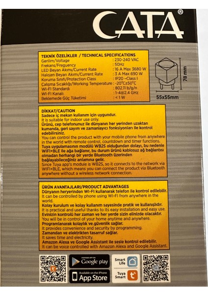 CT-4010 Wifi Üzerinden Kontrol Edilebilen Akıllı Priz (8 Adet)