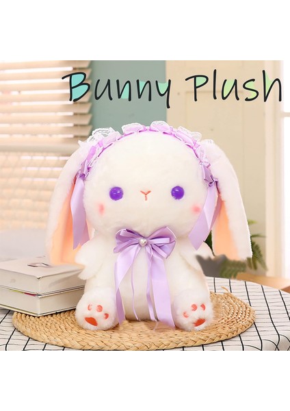 9.8 "tavşan Peluş Doldurulmuş Hayvan Doll, Lolita Tavşan Peluş Hayvan Oyuncaklar Kızlar Için Tatil Doğum Günü Hediyesi (Mor) (Yurt Dışından)