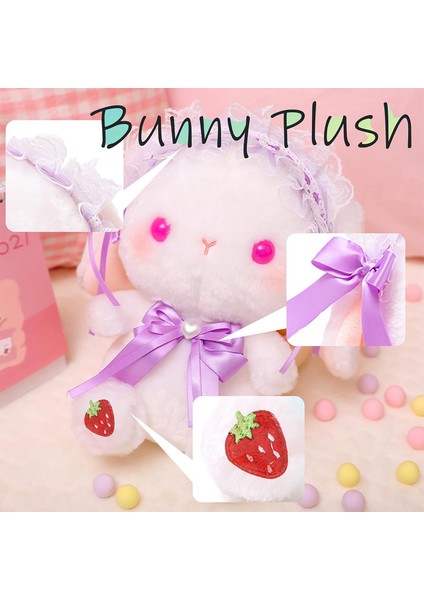 9.8 "tavşan Peluş Doldurulmuş Hayvan Doll, Lolita Tavşan Peluş Hayvan Oyuncaklar Kızlar Için Tatil Doğum Günü Hediyesi (Mor) (Yurt Dışından)
