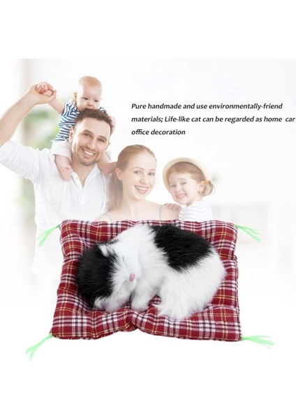 Simülasyon Güzel Kedi Ses Çıkaran Bebek Sevimli Uyuyan Peluş Kediler Mat Doldurulmuş Süslemeler Harika Hediye (Yurt Dışından) modelleri