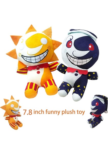 Fnaf Palyaço Figürü Sundrop/moondrop Peluş Oyuncak Palyaço Bebek Çocuklar Için Hediye Hayranları (2 Adet Sundrop Moondrop) (Yurt Dışından)