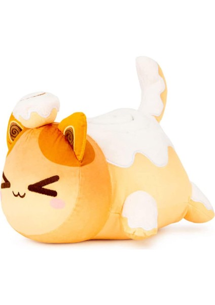 Tarçınlı Rulo Kek Kedi Dolması Hayvan Peluş, Kedi Maması Peluş Kedi Mee Miyav, Sevimli Anime Karikatür Kedi Doldurulmuş Hayvan Figürü Oyuncak Peluş Yastık Çocuklar Için Hediye ve F (Yurt Dışından)