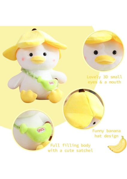 Peluş Ördek Doldurulmuş Hayvanlar Yumuşak Sevimli Peluşlar Ördek Peluş Oyuncak Çocuklar Için Muz Şapkalı Ördek, Sarı, 9.8 Inç (Yurt Dışından) fırsatları