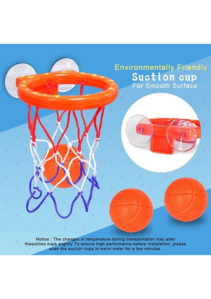 Eğlenceli Basketbol Potası Topları Playset Erkek Kız Banyo Oyuncakları Küvet 3 Top Seti Güçlü Vantuz Banyo Oyunu Çocuklar Için Yeni Yürümeye Başlayan Çocuklar (Yurt Dışından)
