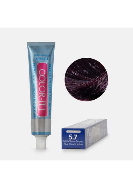 Kalıcı Saç Boyası Color-It 5.7 Çikolata Kahverengi Koyu