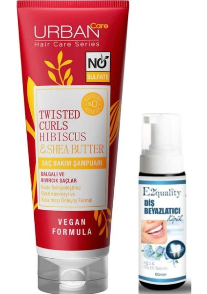 Twisted Curls Hibiscus & Shea Butter Saç Bakım Şampuanı - Diş Beyazlatıcı Köpük