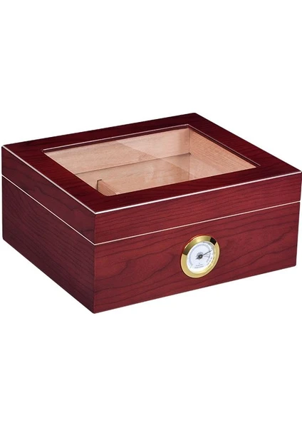 Kırmızı Camlı Humidor Puro Kutusu RB95khv