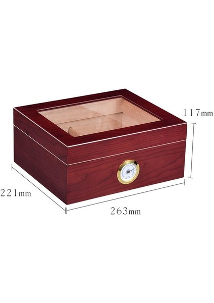 Kırmızı Camlı Humidor Puro Kutusu RB95khv