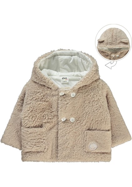 Erkek Bebek Kapüşonlu Mont 6-18 Ay Bej