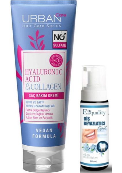 Hyaluronic Acid & Collagen Saç Bakım Kremi - Diş Beyazlatıcı Köpük Hediye