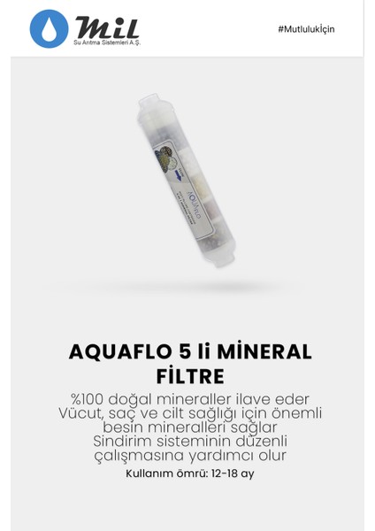 Kapalı Kasa Su Arıtma Cihazı 11'li Filtresi Aquaflo Membran Set