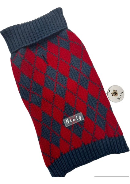 Kırmızı Baklavalı Küçük Köpek Kazağı modelleri