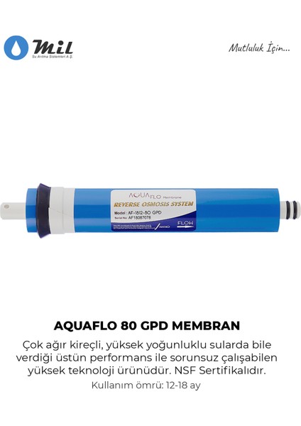 Kapalı Kasa Su Arıtma Cihazı 5'li Filtresi Aquaflo Membran Set