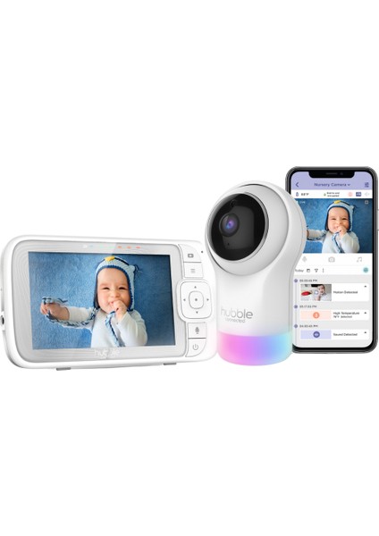 Nursery Pal Glow+ Wifi Bebek 5" Hd Wi-Fi Dijital Bebek Kamerası + Gece Lambası