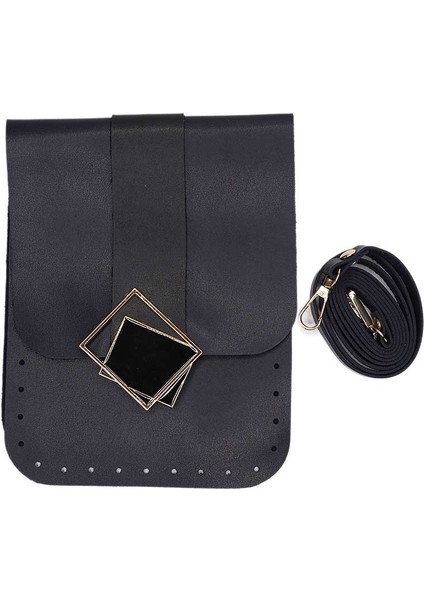 Kare Tokalı Mini Çanta Seti Gold Kancalı