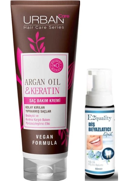 Argan Oil & Keratin Saç Bakım Kremi - Diş Beyazlatıcı Köpük