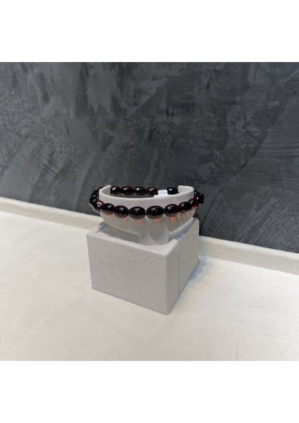 Baltık Damla Kehribar Yetişkin Serbest Kesim Konyak Renk Takı, Esnek Misina Bileklik