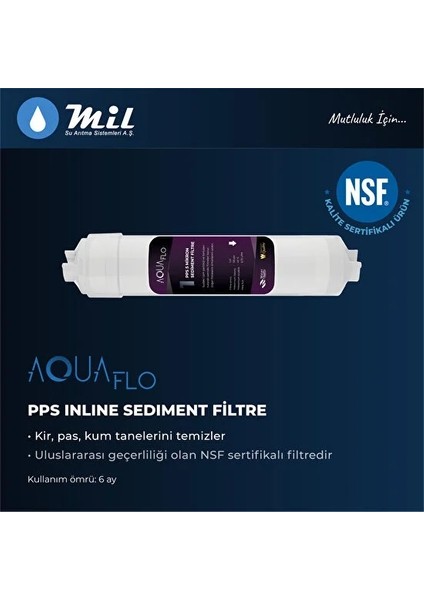 Mil Kapalı Kasa Su Arıtma Cihazı 80 GPD AquaFlo Membranlı 14 Aşama Filtre Seti