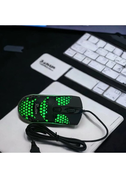 Aral Mini Avm Kablolu Rgb Işıklı Oyuncu Mouse Işıklı Mouse