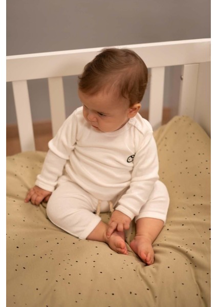 Kaşkorse Takım Bebek Beyaz Organik Pamuk