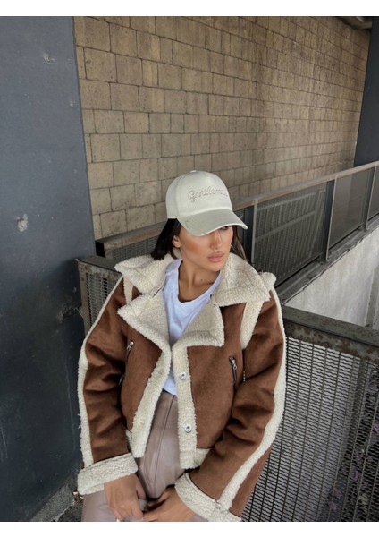 Vance Içi Kürk Detay Crop Kaban 10027 Kahverengi fiyatları