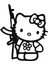 Hello Kitty Silahlı Kedi Tasarım Oto Sticker 20 cm 1