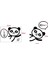 Oturma Odası Anahtarı Sticker Karikatür Panda Baskılı Duvar Dekoru 2