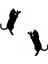 Komik Kedi Tasarım Çıkarılabilir Su Geçirmez Oto Sticker 2 Parça 14*18 cm 2