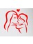 Anneler Gününe Özel Anne ve Bebek Duvar Sticker Kırmızı 1