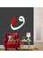 Arapça Vav Kırmızı Lale Motifi Dekoratif Duvar Sticker, Beyaz 1