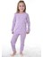 Lila Çiçekli Alt Üst Cocuk Pijama Takımı 4