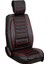 volvo S60 Uyumlu Yarı Deri Oto Koltuk Kılıfı Ön/arka Set Asya Series (Siyah-Kırmızı) 4