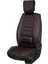 renault Megane 3 Uyumlu Yarı Deri Oto Koltuk Kılıfı Ön/arka Set Asya Series (Siyah-Kırmızı) 5