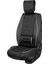 Chevrolet Captiva Uyumlu Yarı Deri Oto Koltuk Kılıfı Ön/arka Set Asya Series (Siyah-Beyaz) 5