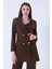 Kahve Astarlı Düğme Kapamalı Blazer Ceket 0105123.05 2