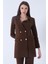 Kahve Astarlı Düğme Kapamalı Blazer Ceket 0105123.05 5