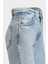 Açelyaokcu Orta Bel Likralı Straight Light Blue Düz Paça Dikişsiz Jean 2