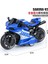 Çocuk Oyuncakları Erkek Bebek Simülasyon Harley Motosiklet Modeli Süsler Alaşım Geri Çekilebilir Oyuncak Araba Mavi Cady (Yurt Dışından) 1